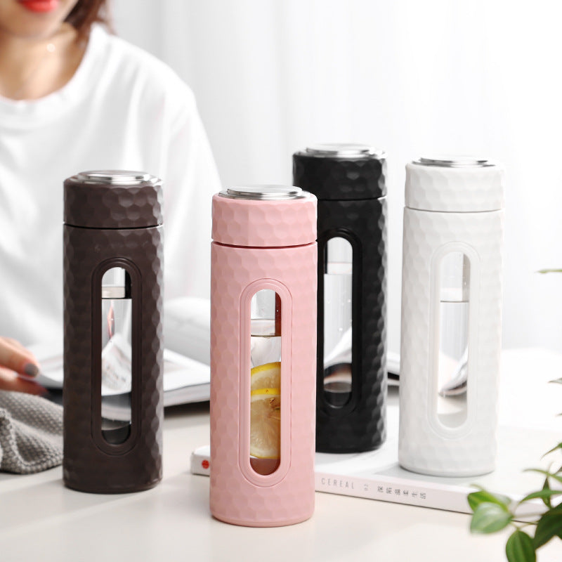 Tea cup girl portable plastic glass cup