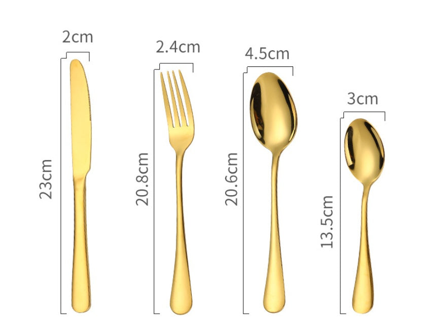 Luxury Gold Stainless Steel Cutlery Set – 24 Piece Premium Dinnerware Set with Storage Case