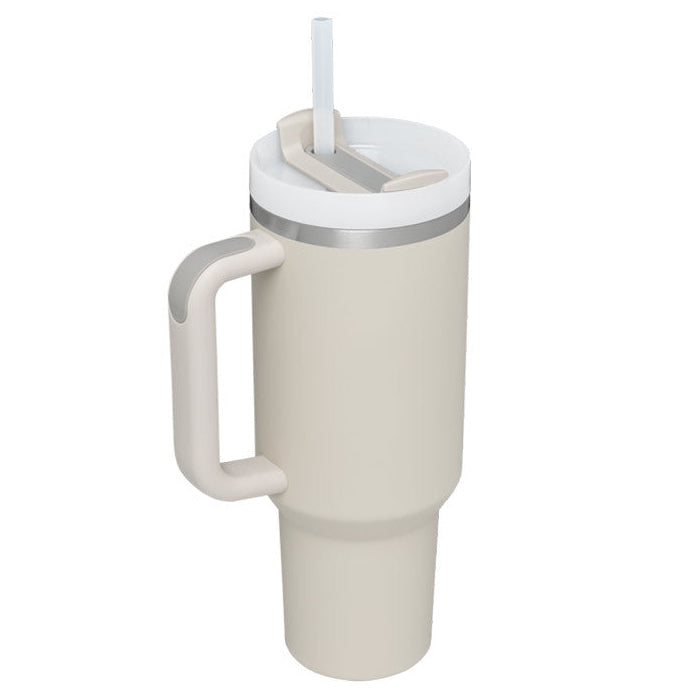40oz Insulated Stainless Steel Tumbler with Handle & Straw – Leakproof Vacuum Travel Mug for Coffee, Iced Drinks, Hot & Cold – Large Reusable Cup with Lid