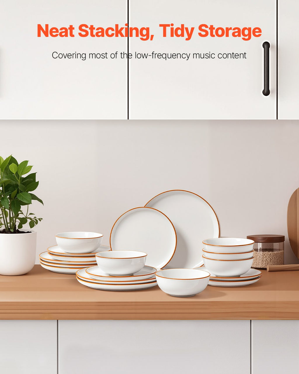 18-Piece Ceramic Dinnerware Set – Plates & Bowls Set for 6 – Modern White Kitchen Dining Set – Microwave & Dishwasher Safe