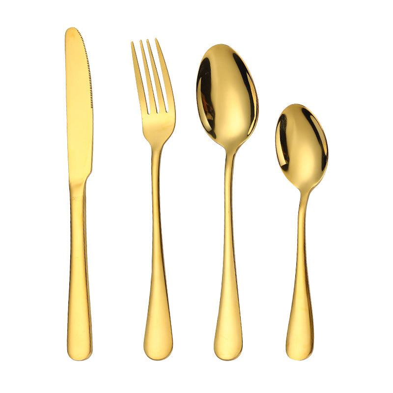 Luxury Gold Stainless Steel Cutlery Set – 24 Piece Premium Dinnerware Set with Storage Case