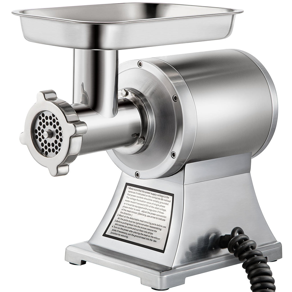 Commercial Meat Grinder,550LB H 1100W Electric Meat Grinder, 220 RPM Heavy Duty Stainless Steel Industrial Meat Mincer W 2 Blades, Grinding Plates  Stuffing Tubes