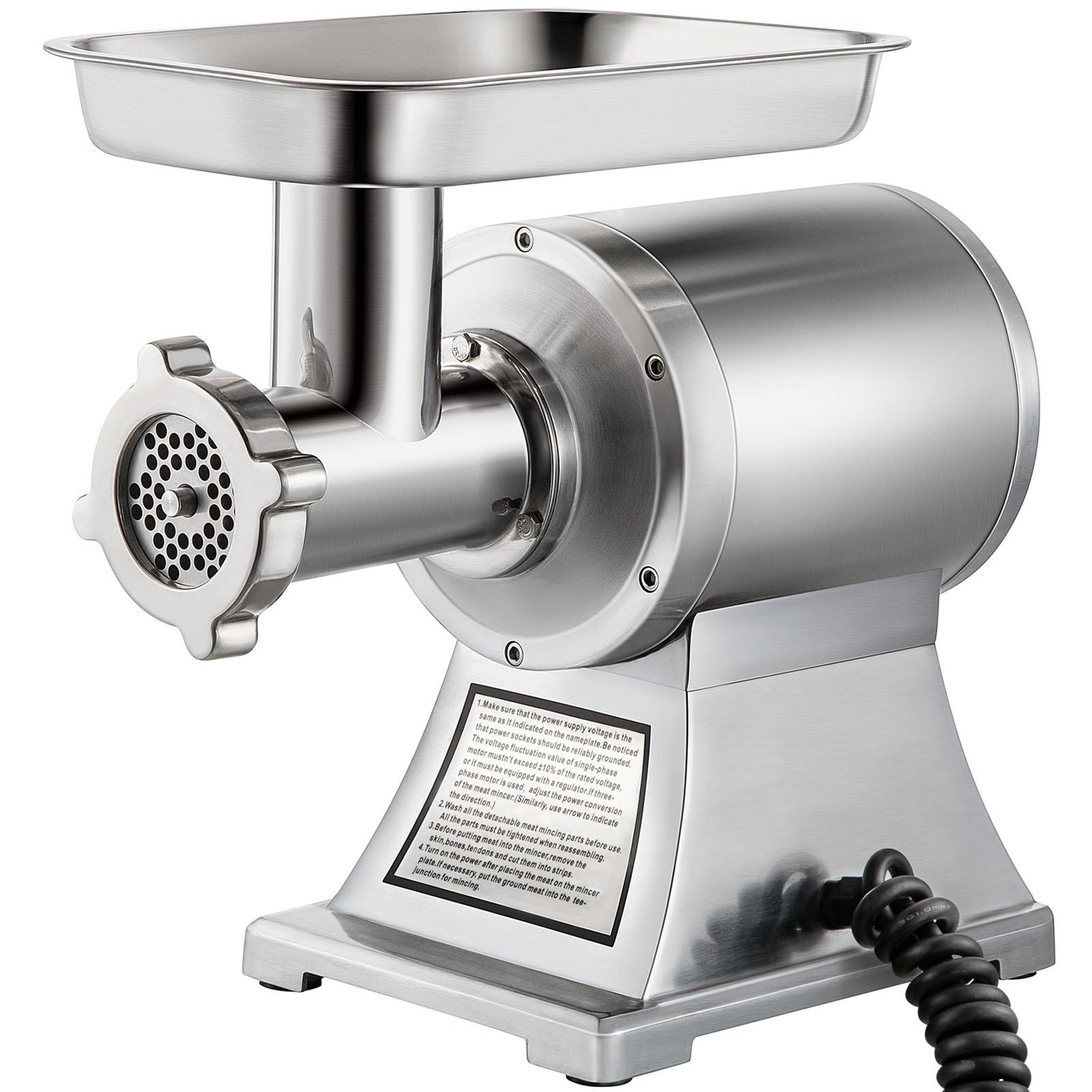 Commercial Meat Grinder,550LB H 1100W Electric Meat Grinder, 220 RPM Heavy Duty Stainless Steel Industrial Meat Mincer W 2 Blades, Grinding Plates  Stuffing Tubes
