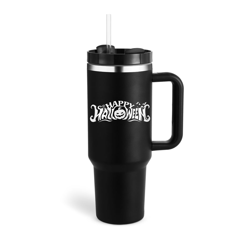 40oz Insulated Stainless Steel Tumbler with Handle & Straw – Leakproof Vacuum Travel Mug for Coffee, Iced Drinks, Hot & Cold – Large Reusable Cup with Lid
