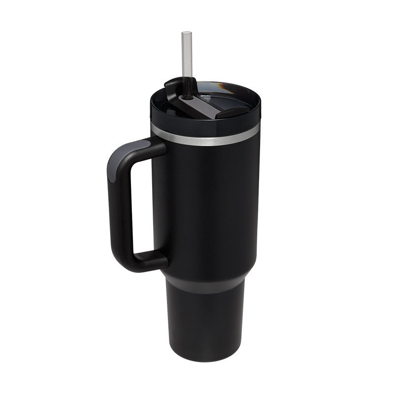 40oz Insulated Stainless Steel Tumbler with Handle & Straw – Leakproof Vacuum Travel Mug for Coffee, Iced Drinks, Hot & Cold – Large Reusable Cup with Lid
