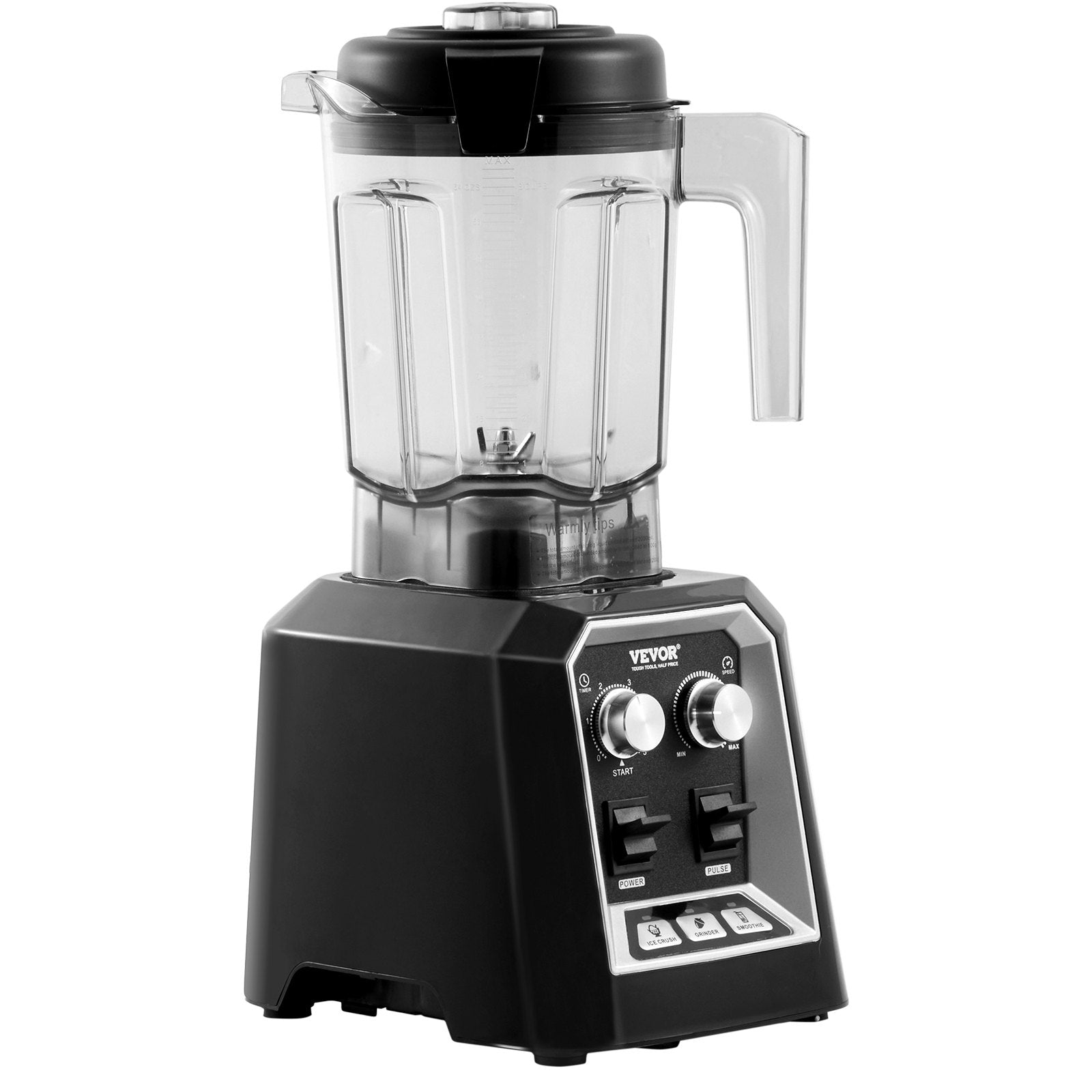 Professional Blender, Commercial Countertop Blenders, 68 Oz Jar Blender Combo, Stainless Steel 3 Functions Blender, For Frozen Drinks, Shakes, Smoothies, Peree, And Crush Ice, Black
